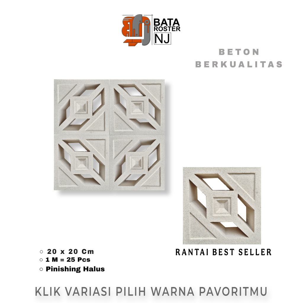 Jual BATA ROSTER NJ - Roster Beton Minimalis - Model Rantai, Ukuran 20 ...