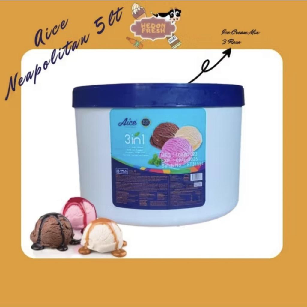 Jual Ice Cream 5 Liter Aice Neopolitan 3 Rasa | Shopee Indonesia
