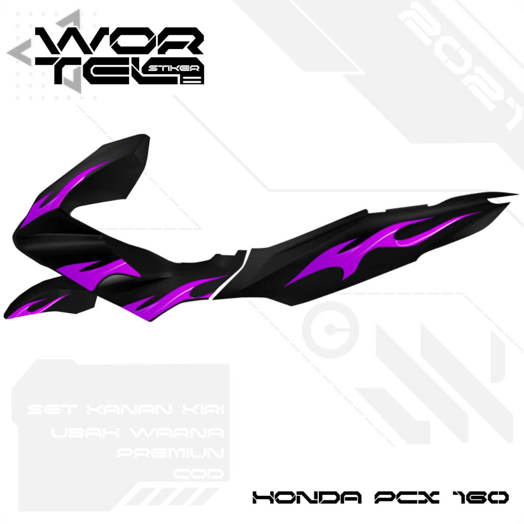 Jual Striping PCX 160 - Stiker Transparan PCX 160 Api Vol 1 (Sudah ...