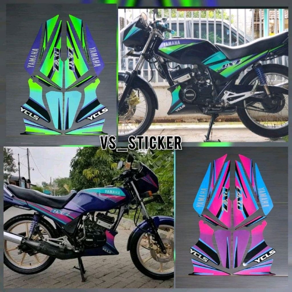 Jual STRIPING STICKER LIST STANDART MOTOR YAMAHA RX Z HITAM HIJAU BIRU ...