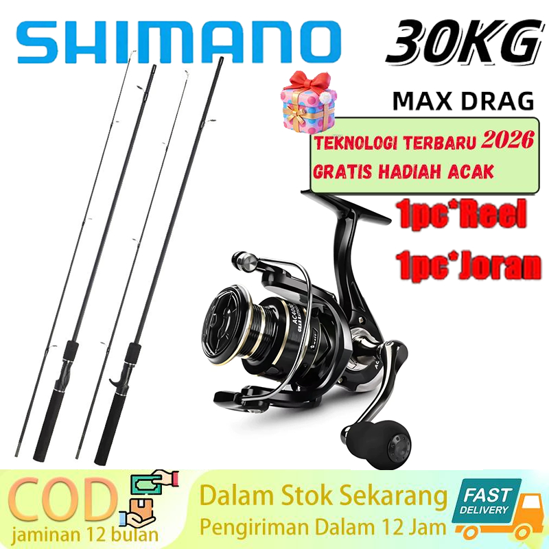 SHIMANO Carbon Lure Ultralight Spinning Rod 1.65-2.1M Joran Pancing Set 30Kg Reel Pancing Murah Kuat Power Pancing Set