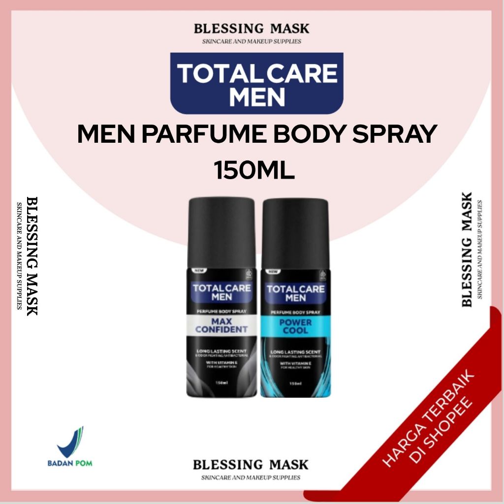 Jual Total Care Men Perfume Body Spray Max Confident 150mL - Wangi ...