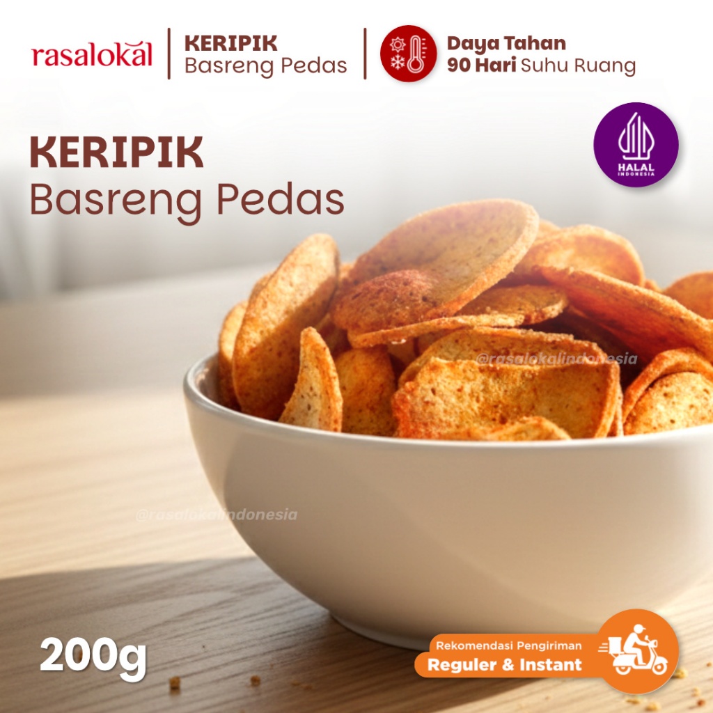 Jual Keripik Basreng Pedas Rasalokal (200g) | Shopee Indonesia
