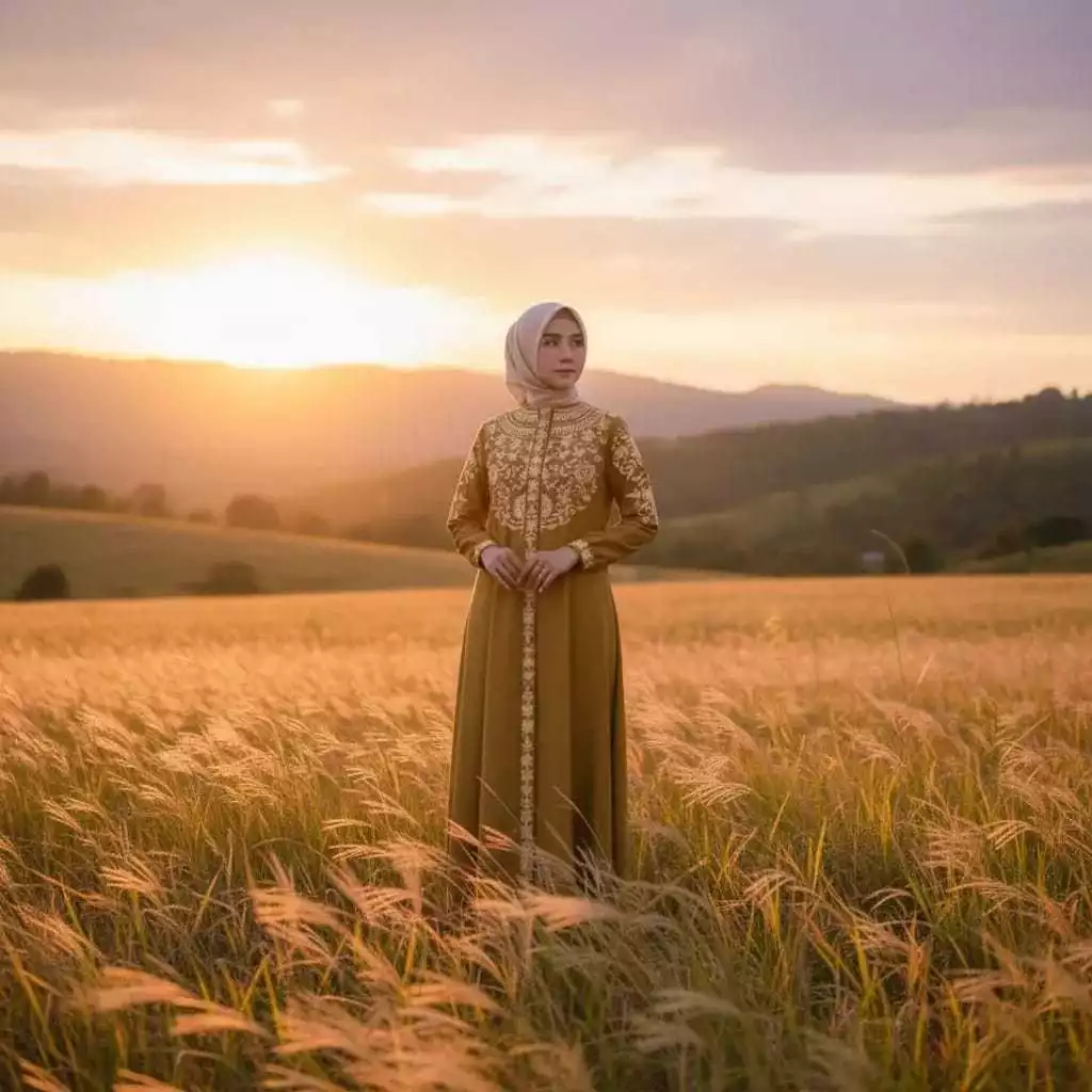 Gamis Bordir Tuqba Swaroski Bahan Katun Toyobo detail potongan