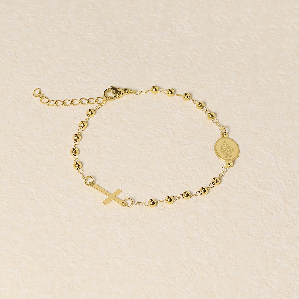 Kalung Rosario Wangi Kayu Harum Katolik Wadah Bundar Bening