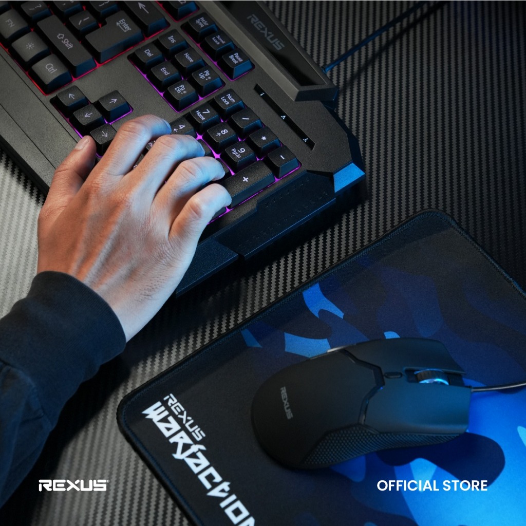 Rexus Warfaction VR1 Keyboard Mouse Gaming Combo - Free Gaming Mousepad (7)