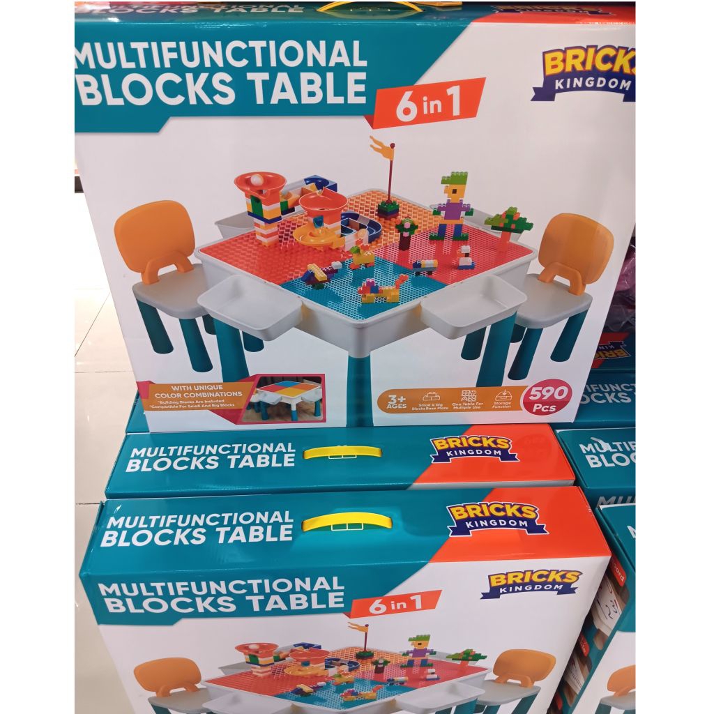 Jual BRICK TABLE 6 IN 1 / MULTIFUNCTIONAL BLOCKS TABLE 590PCS | Shopee ...