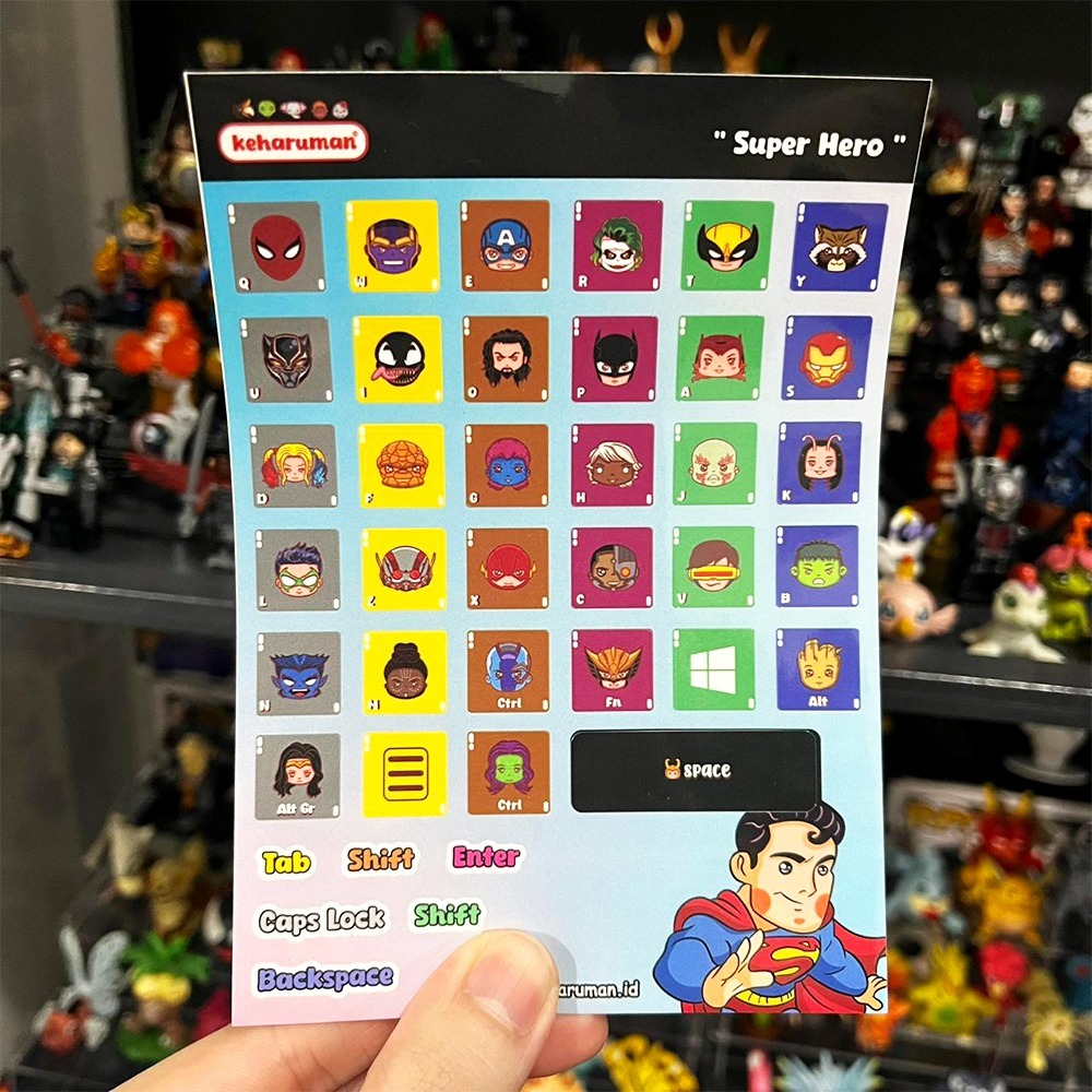 Jual Sticker Keyboard Laptop Komputer Superhero Marvel Batman Spiderman ...