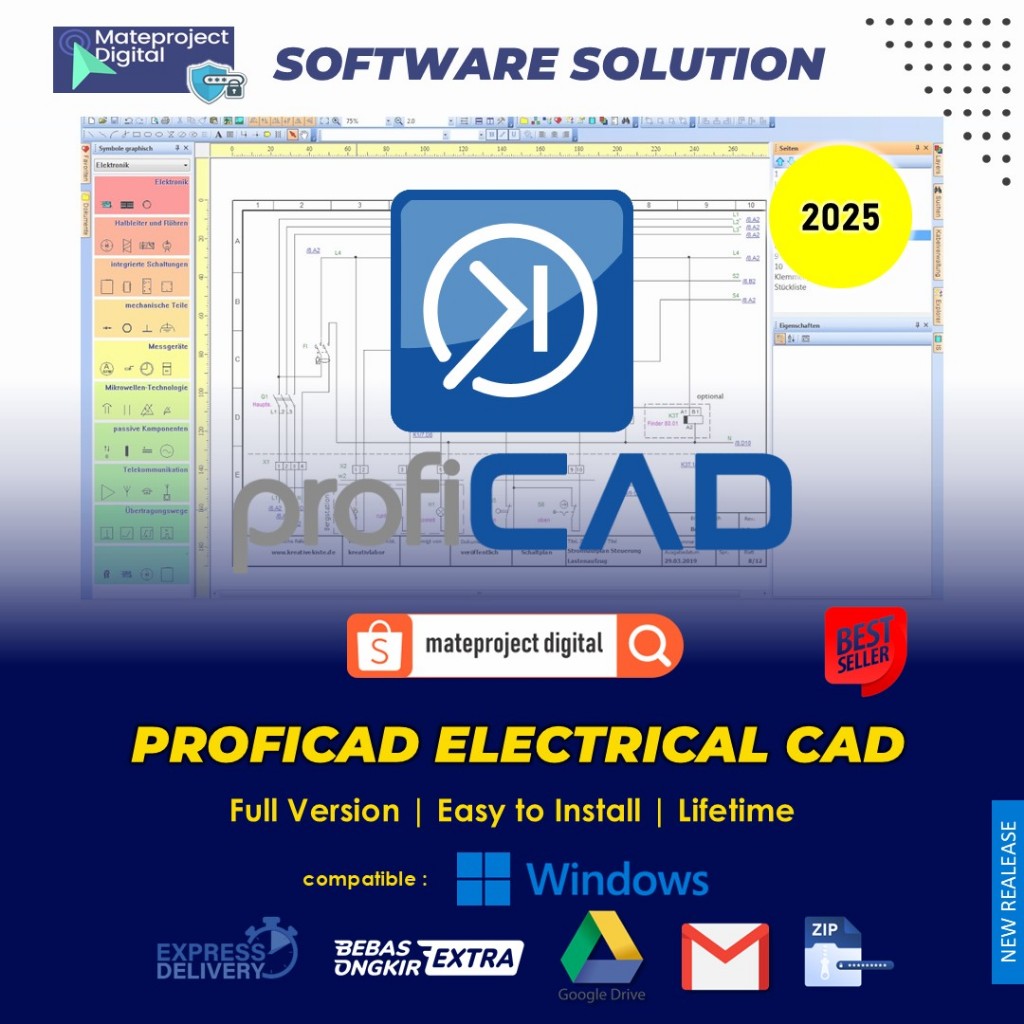 Jual ProfiCAD 2026 Full Version Software Electrical Diagram CAD ...