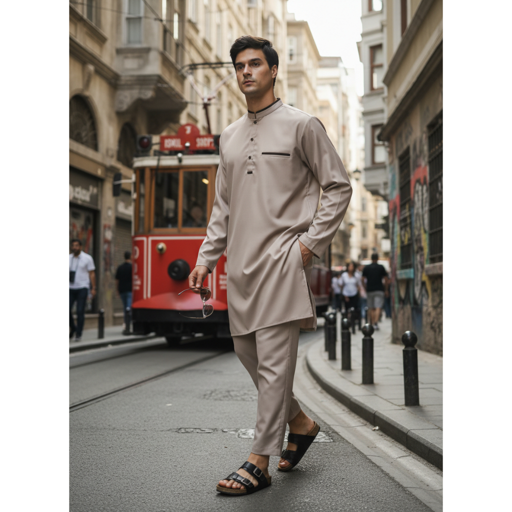 Gamis Pria Setelan / Kurtah Pakistan / Koko AL BAARI (SD-091)