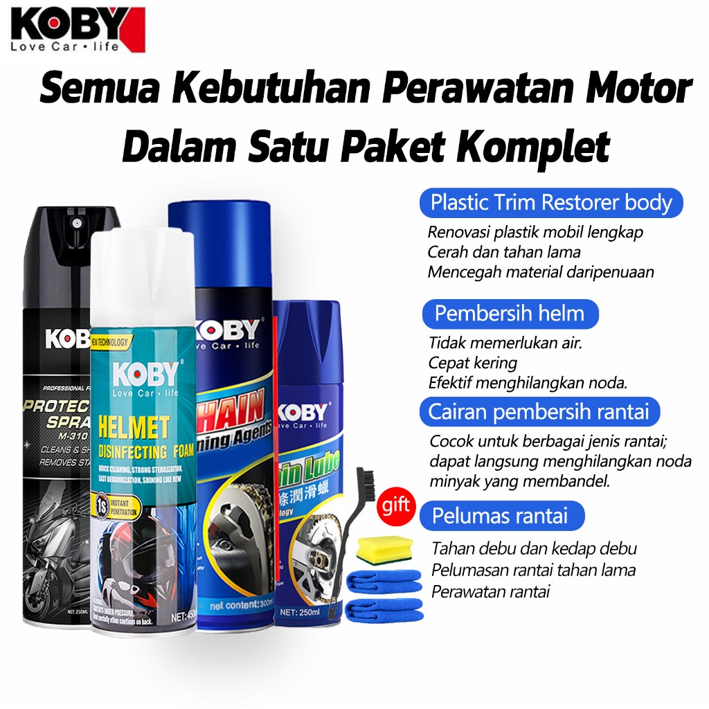 Jual KOBY paket 8 item - paket lengkap cuci kendaraan motor: pembersih ...