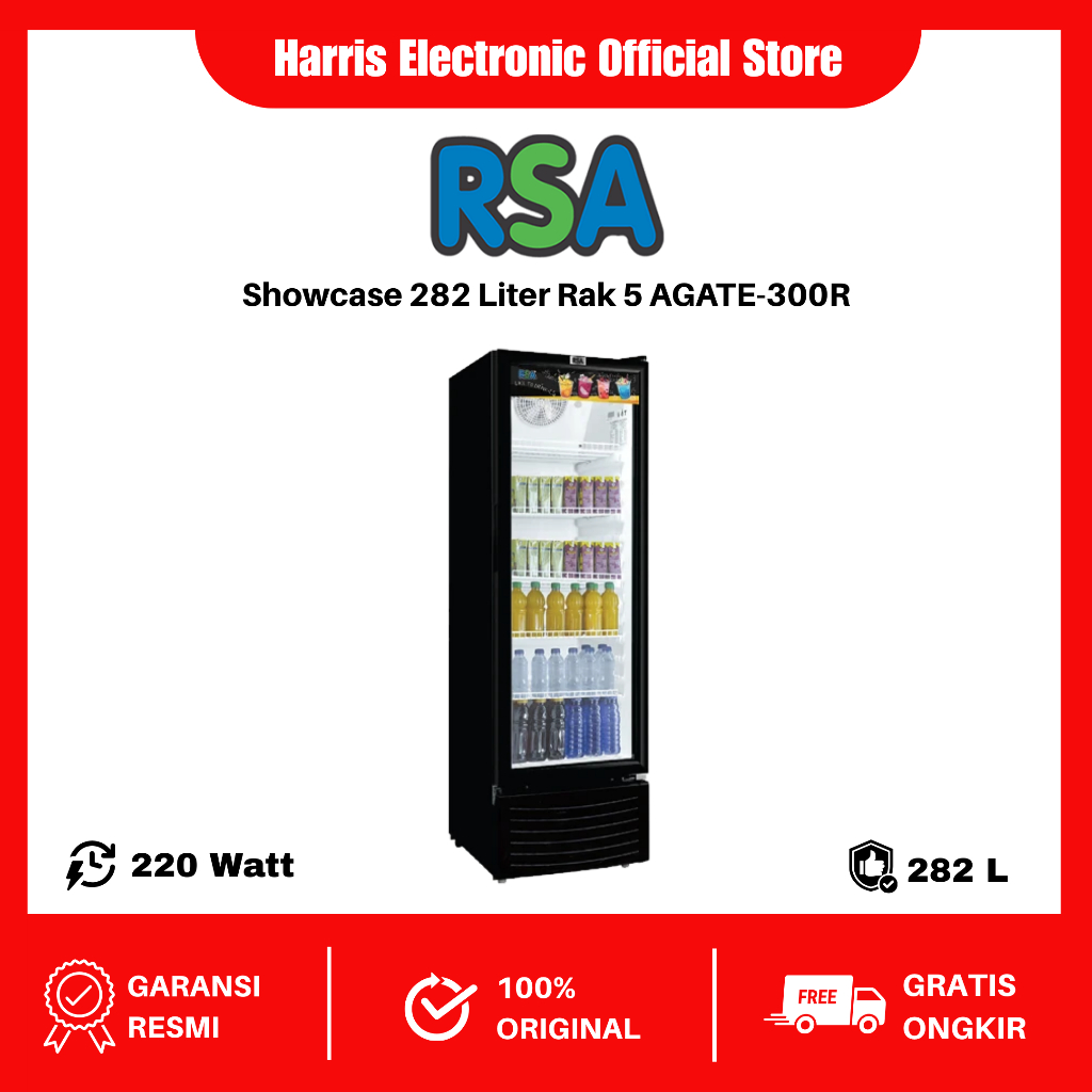 Jual RSA AGATE-300R / AGATE300R Showcase Chiller Display Cooler 5 Rak ...