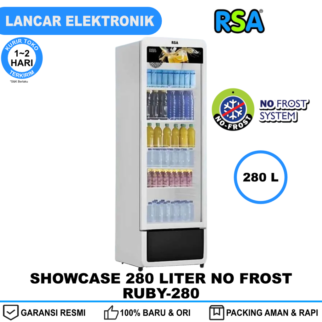 Jual Kulkas Showcase 1 Pintu RSA 280 Liter 5 Rak No Frost RUBY-280 ...