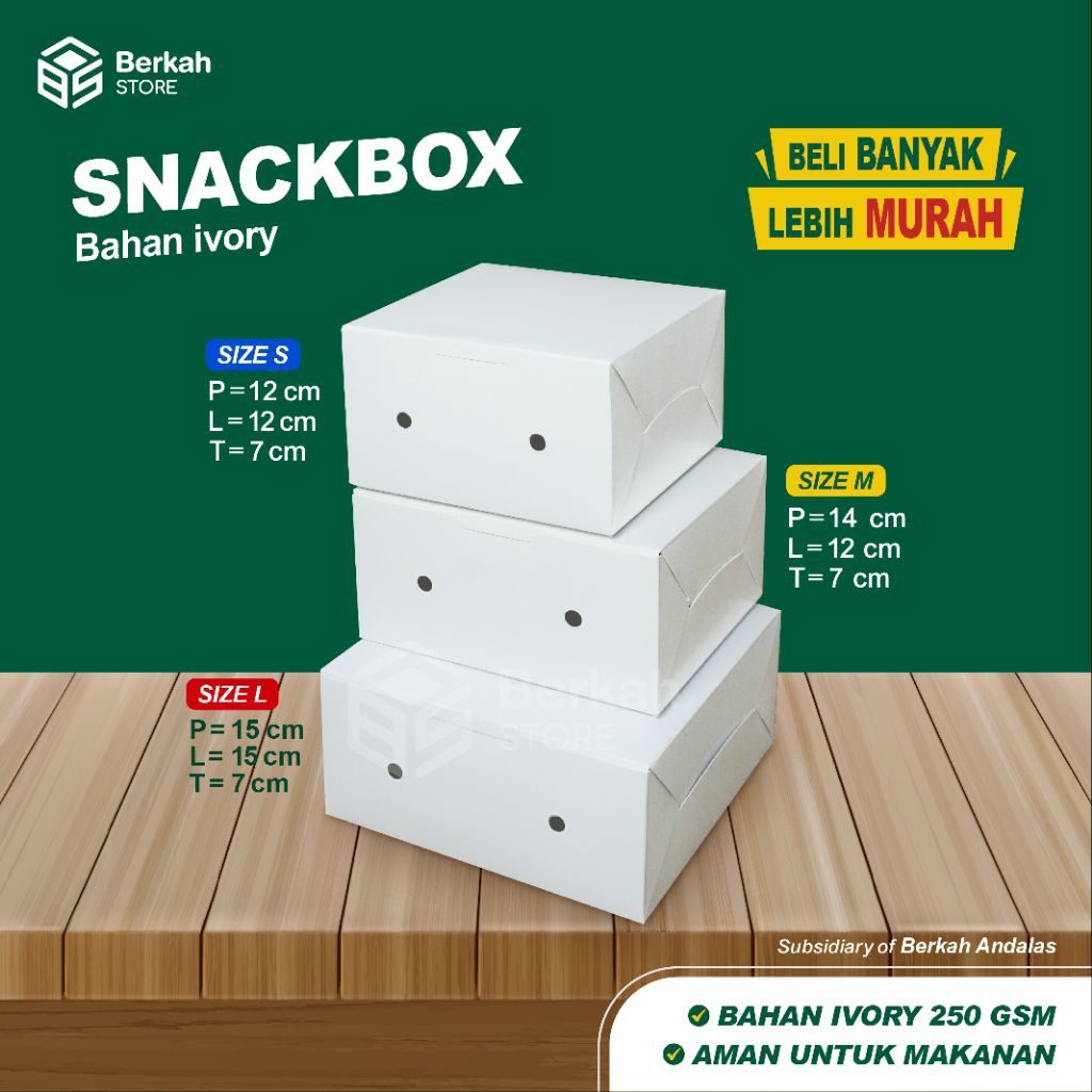 Jual SNACK BOX / KOTAK MAKANAN / BAHAN IVORY | Shopee Indonesia