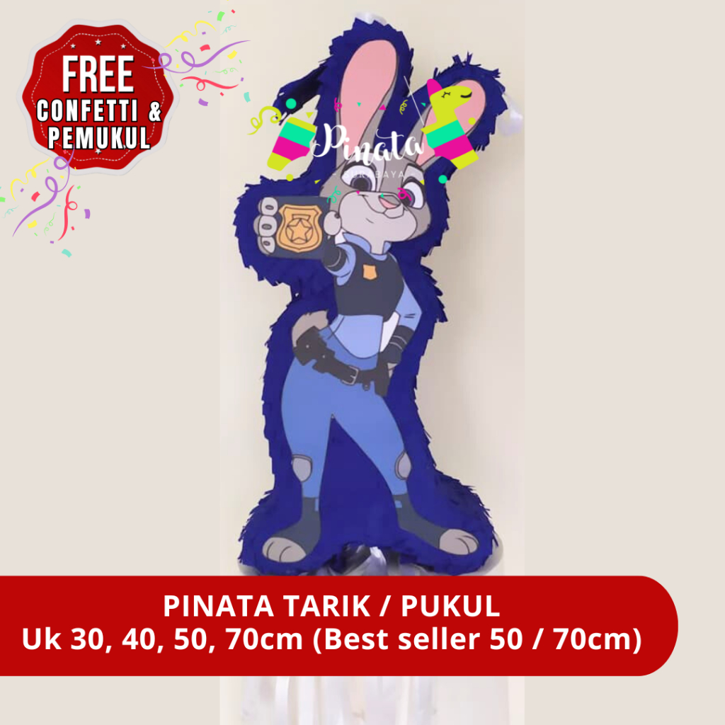 Jual Pinata Nick,Judy Tarik Pukul Tema Zootopia Surabaya untuk Ulang ...
