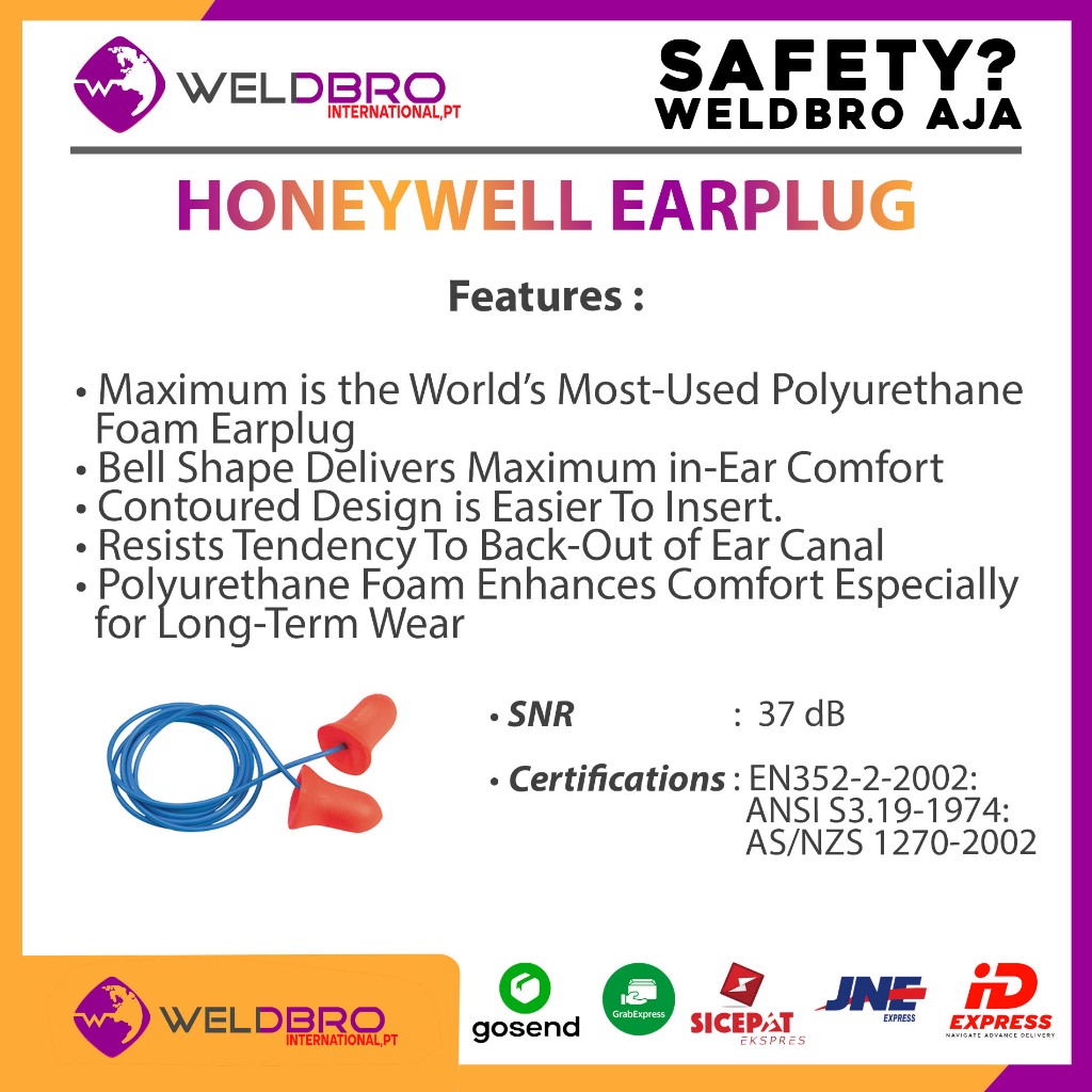 Jual Honeywell MAX-30 Earplug Corded Peredam Suara Pelindung Telinga ...