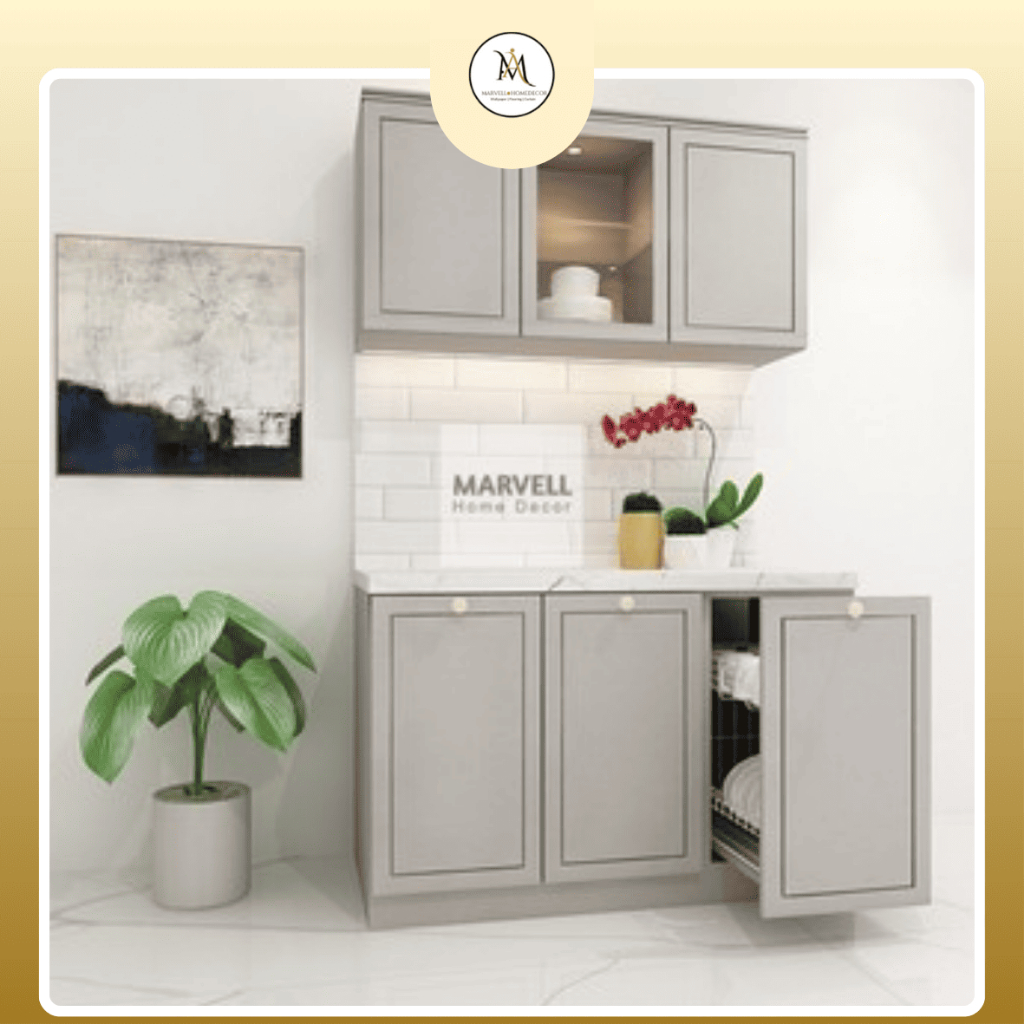 Rak Dapur Kitchen Set 1 Set Lemari Bawah 3 dan Atas 3 Sudah Termasuk Rak Piring