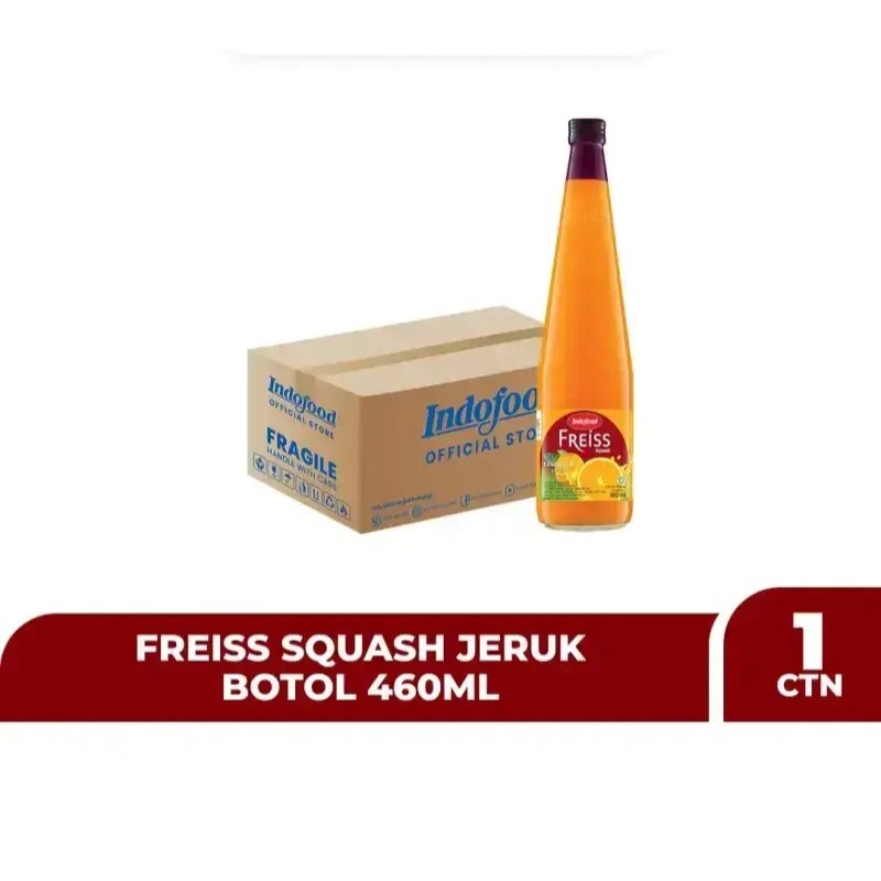 Jual FREISS SQUASH RASA JERUK 460ML 1 CTN 12 BOTOL | Shopee Indonesia