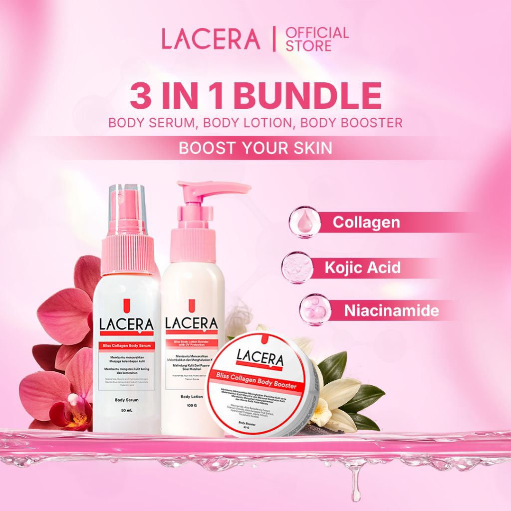Jual Lacera Daily Bundle 3 Pcs Bliss Body Lotion 100G Collagen Body ...