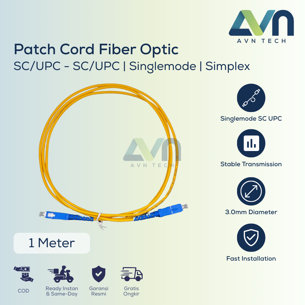 Jual SC to SC UPC Simplex Fiber Optic Cable Singlemode Kabel Optical ...