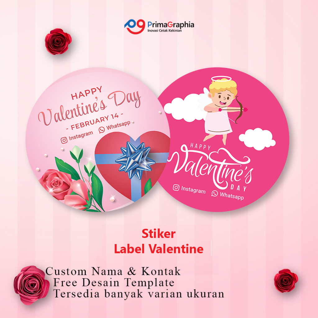 Jual Stiker Valentine Bulat Custom | Label Valentine Day | Cetak ...