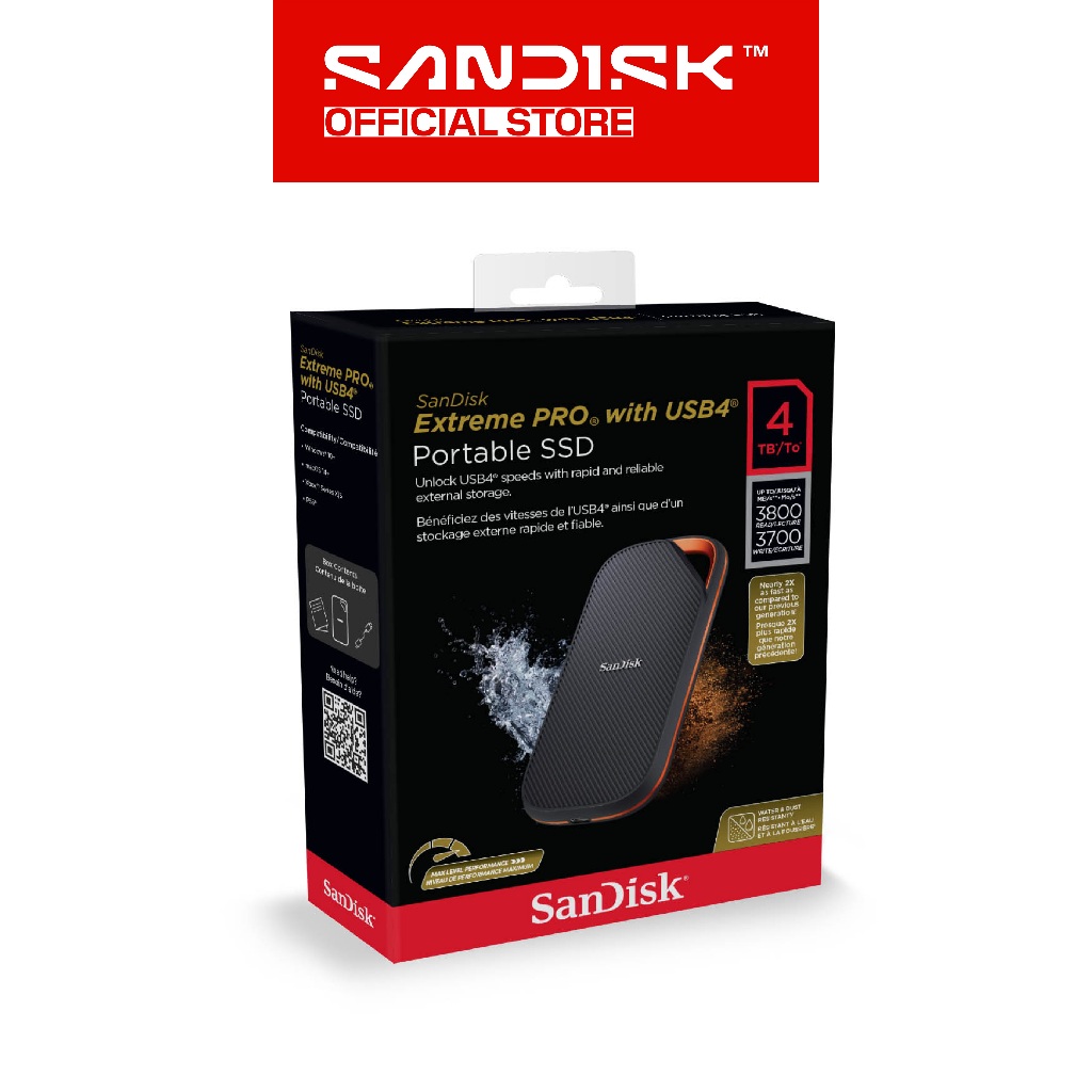SANDISK Extreme PRO Portable with USB4 E82 2TB / 4TB  (Up to 3800MB/s) (6)