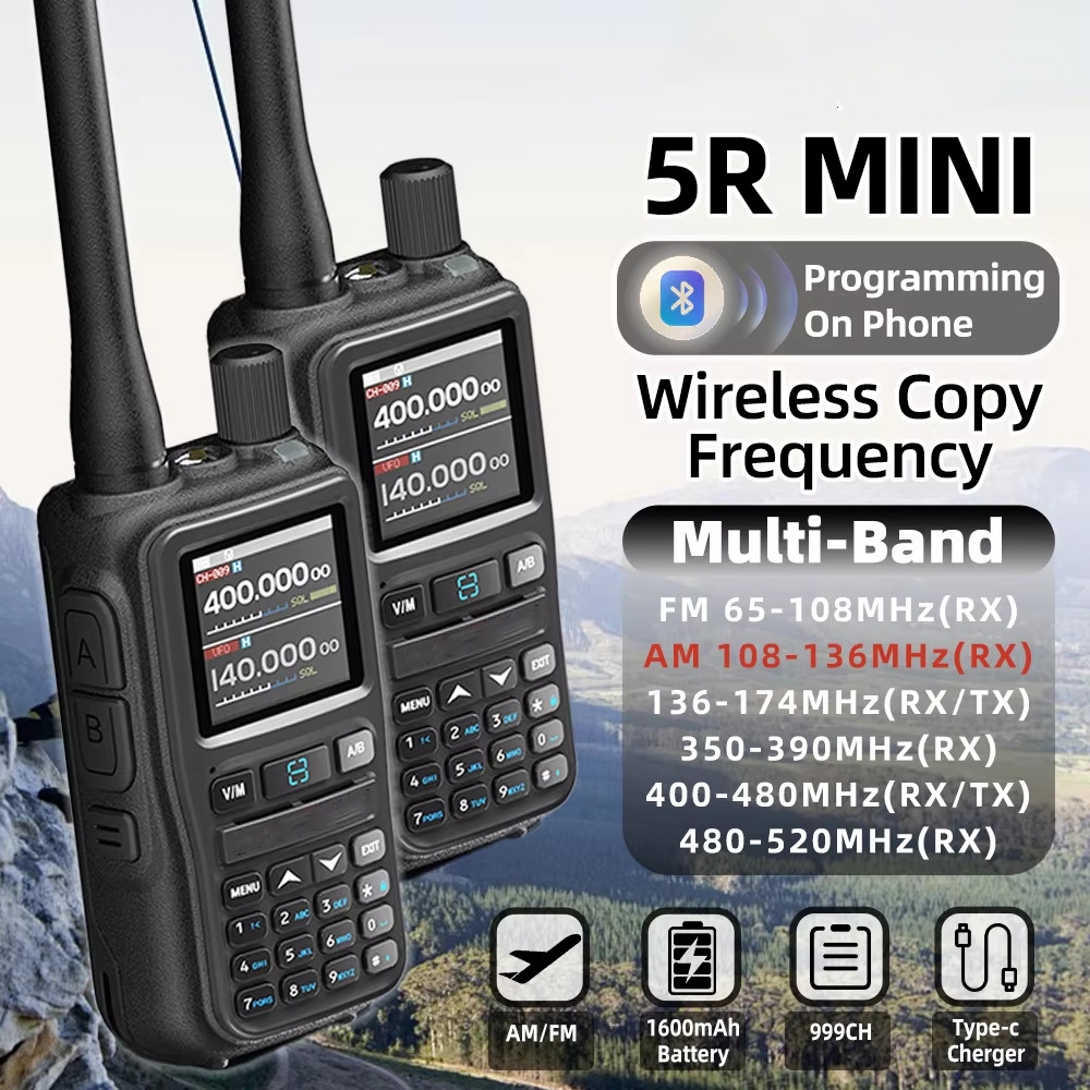 Jual BF HT UV5RMINI Two Way Radio NOAA Weather Radio Dual PTT 999CH USB ...