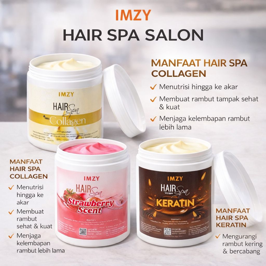 Jual IMZY HAIR SPA MASKER RAMBUT KERING DAN MENGEMBANG KRIM PELURUS ...