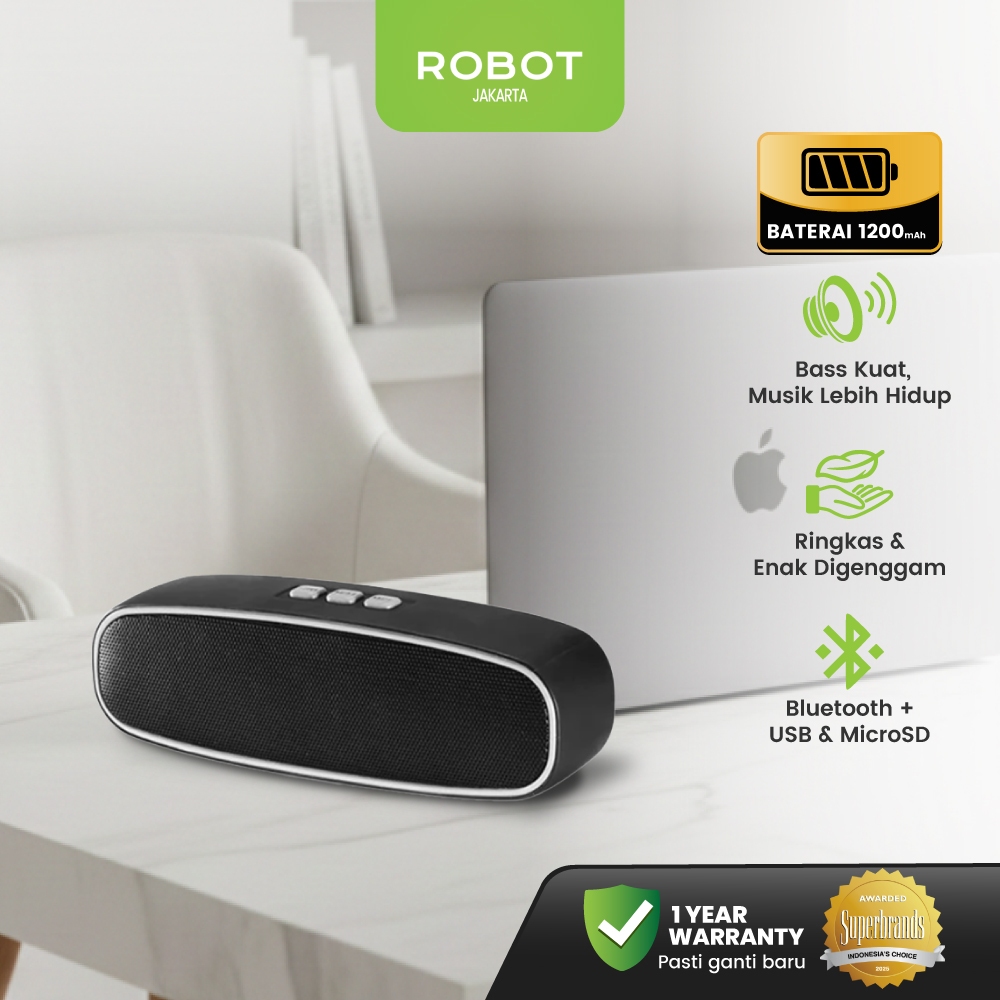 Jual ROBOT Speaker Bluetooth Bass Kuat Suara Jernih Subwoofer 5W ...