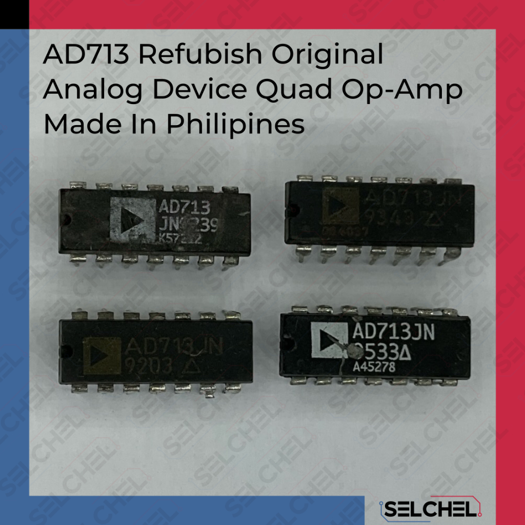 Jual AD713 Quad Op Amp BiFET Presisi PDIP-14 4 MHz 20 V per us Analog ...