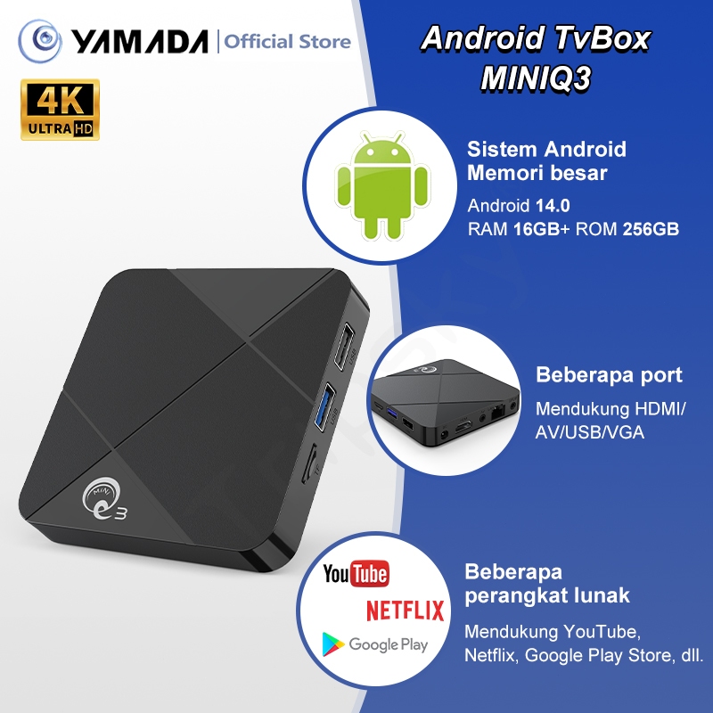 Android Tv Box MiniQ3 16gb Ram 256gb Rom Tv Box Android 14.0 2.4G Wifi Smart Tv Box Unlock Tv Box