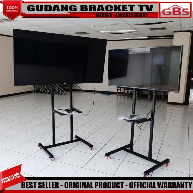 Jual bracket braket tv standing TV LED Dorong & Roda 55 50 43 42 40 32 ...