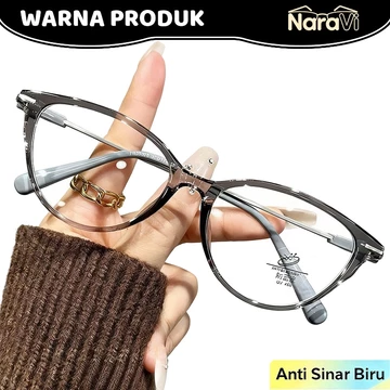 NaraVi Paket Lengkap 2in1 Kacamata Photochromic Anti Radiasi Kacamata Wanita Pria Sunglasses