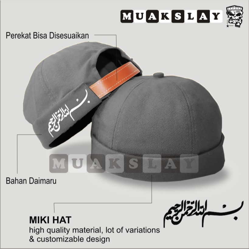 Peci Miki Hat DEWASA Topi Peci Miki Hat LAFADZ BISMILLAH OR GAMBAR CUSTOM Kopiah Peci UAS GROSIR DAN ECER