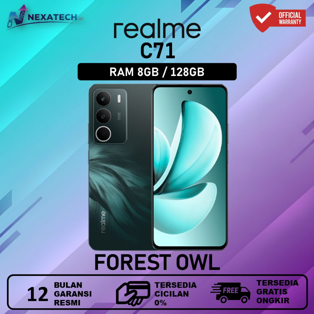 Jual Realme C71 8/128GB Forest Owl - Garansi Resmi - RAM 8GB ROM