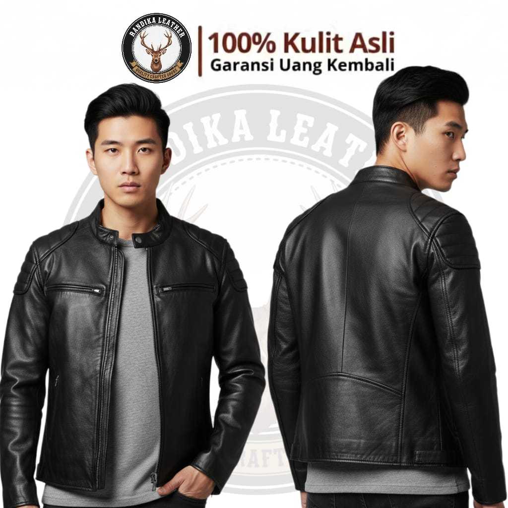 Jual Jaket Kulit Sapi Asli Model Biker Kulit, Lembut & Tampilan Modern ...