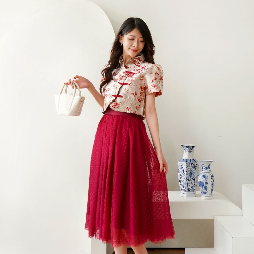 Jual Luna Shanghai Set (Top + Rok Tutu) Imlek | Shopee Indonesia