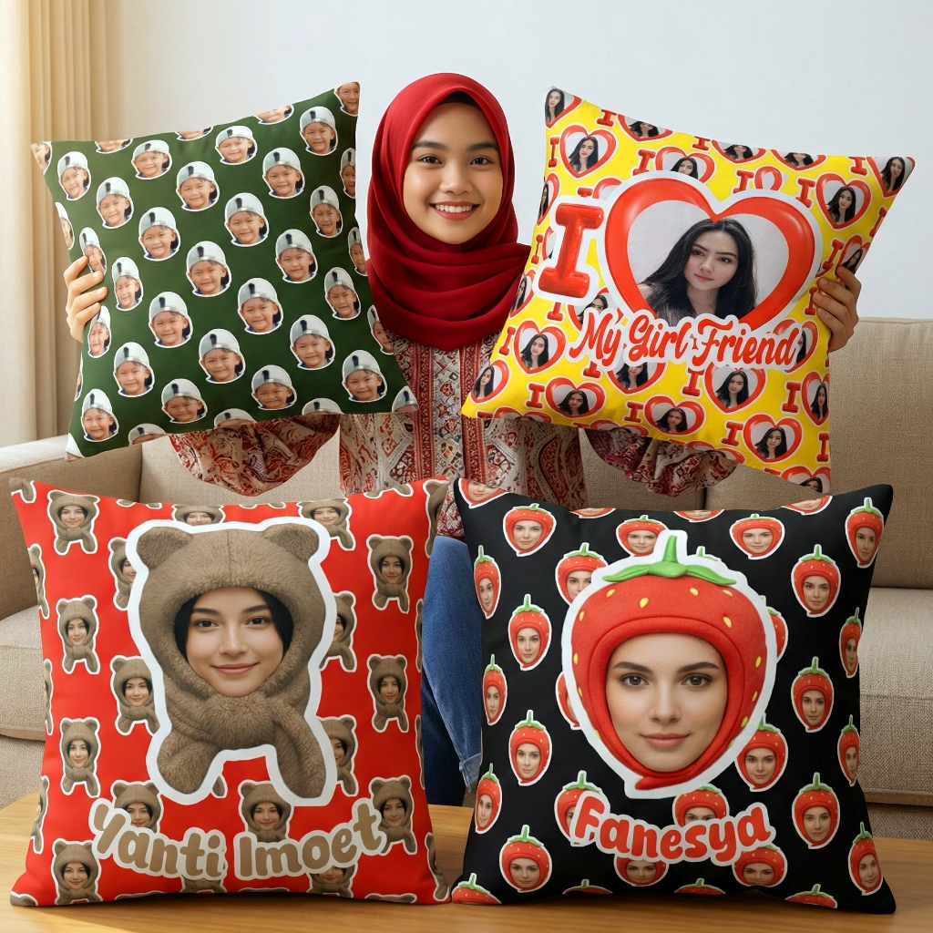 Jual Bantal Custom Foto Wajah Face Pattern 2 sisi motif Karakter ...