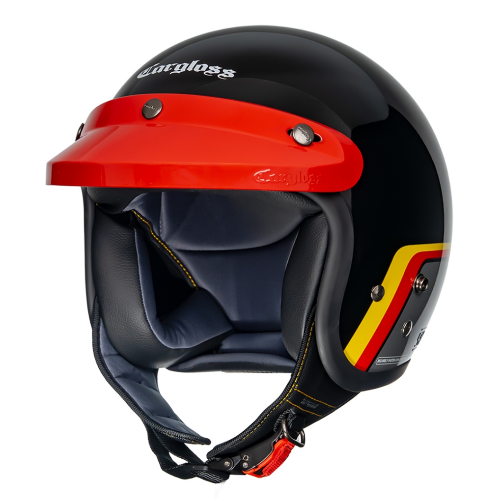 Jual Cargloss CFM Retro Helm Half Face - Race Track Black | Shopee ...