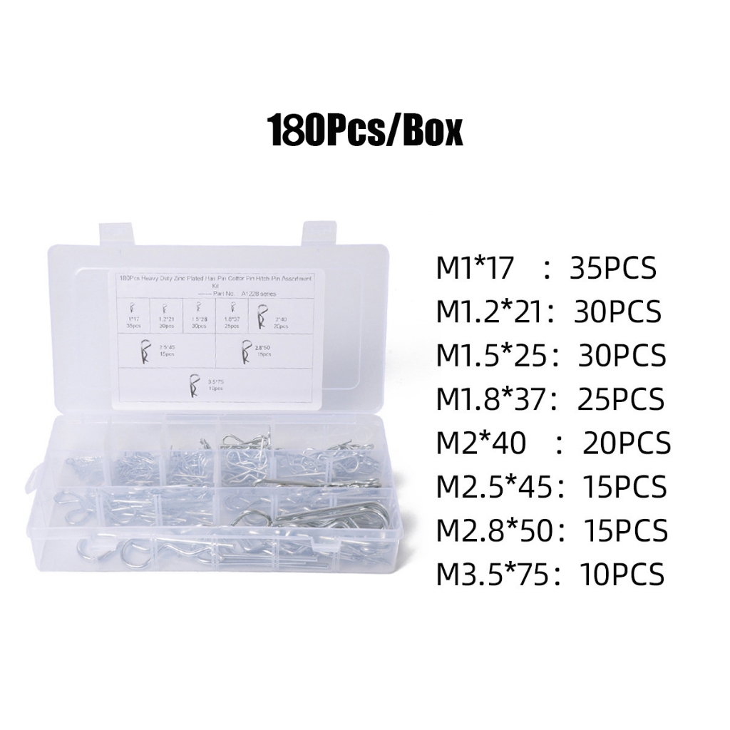 Jual Pin Lock & Cotter Pin Set - 180pcs Snap Pin R Logam Presisi ...