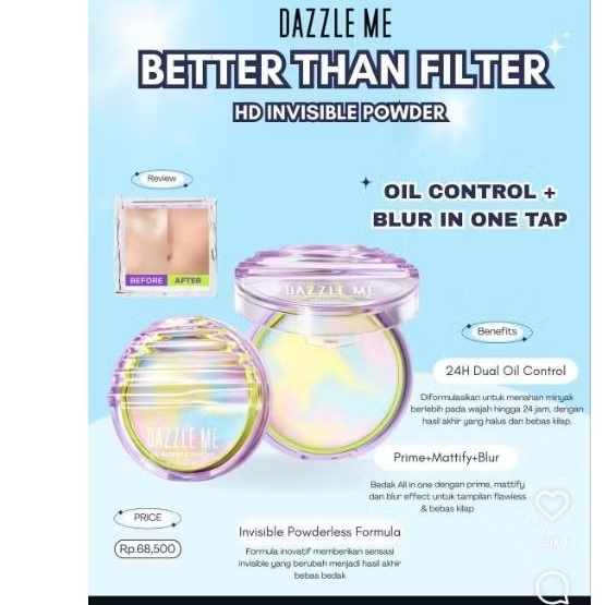 Jual Dazzle Me Better Than Filter HD Invisible Powder | Shopee Indonesia
