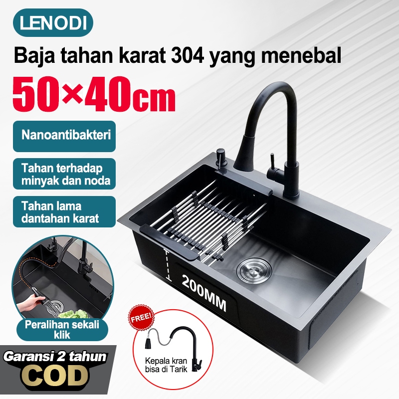 Paket Lengkap Kitchen Sink 5040/6045 Wastafel Dapur Kitchen Sink Black Wastafel Stainless Steel Set/kitchen sink minimalis