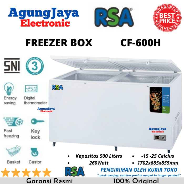 Jual RSA CHEST FREEZER CF-600 FREEZER BOX JUMBO LEMARI PEMBEKU 600 ...