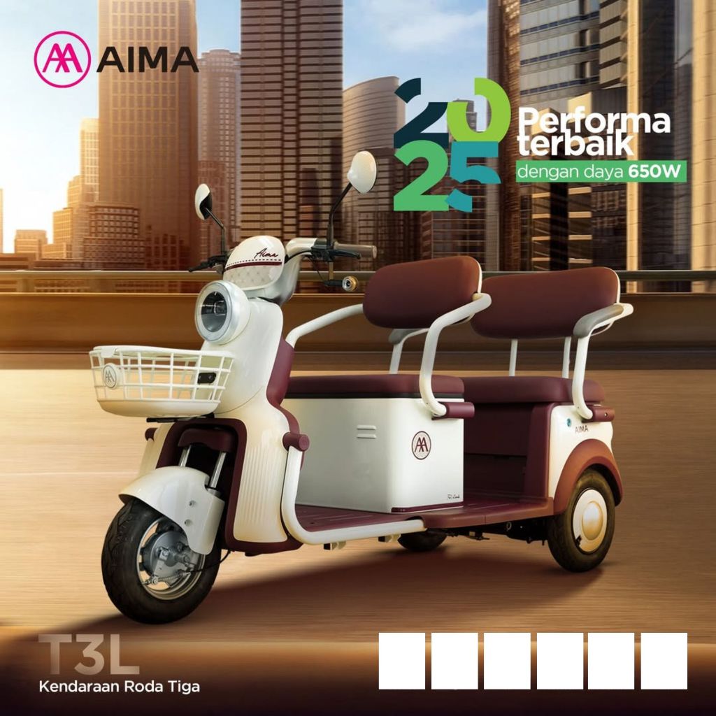 Jual AIMA T3L Sepeda Listrik Roda Tiga/Motor Power 650 Watt/Jarak ...
