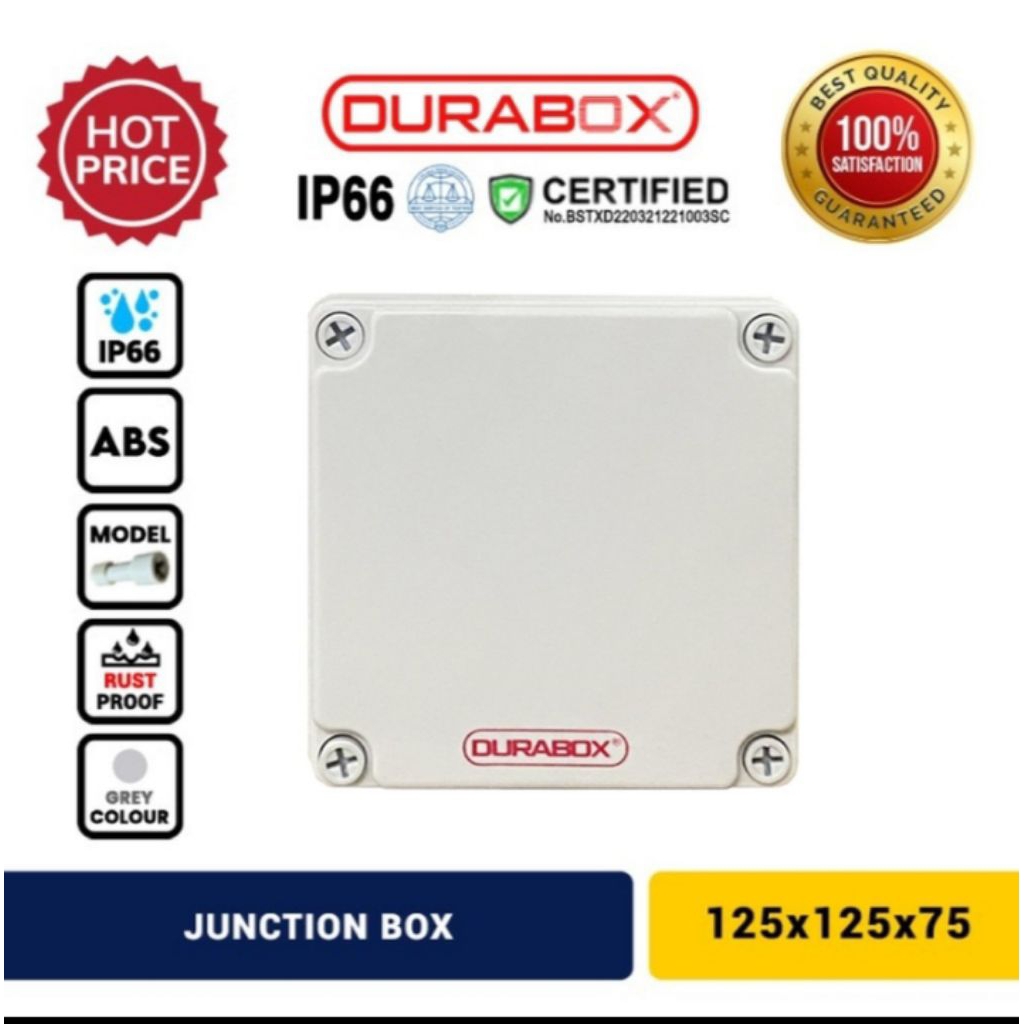 Jual Durabox / Junction Box plastik 125x125x75 ABS Model Baut | Shopee ...