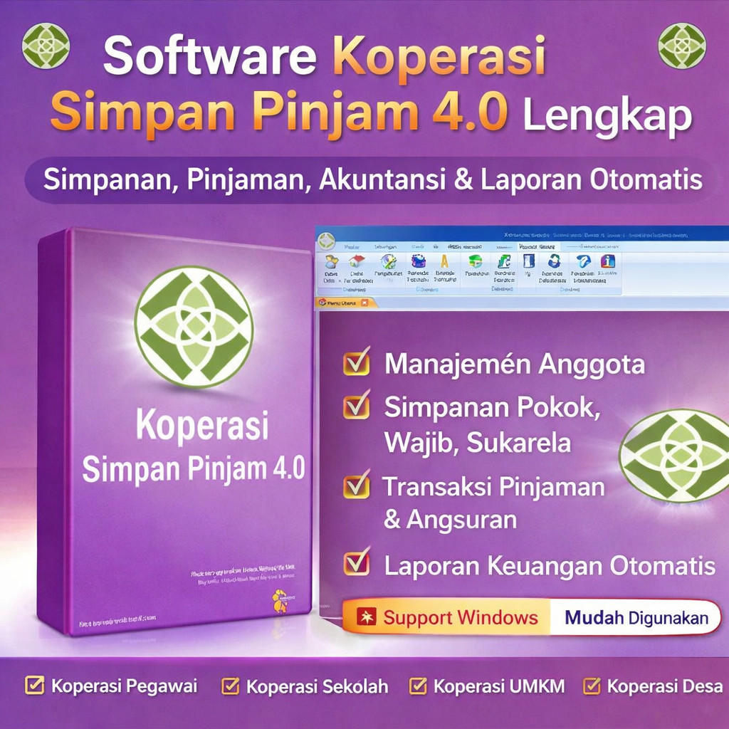 Jual Software Koperasi Simpan Pinjam Versi 4.0 Lengkap. | Shopee Indonesia