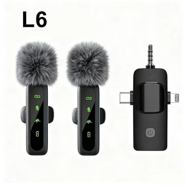 UPUPIN Microphone Nirkabel Lavalier Dual Wireless Microphone Bluetooth Portable 2 Mic Clip On