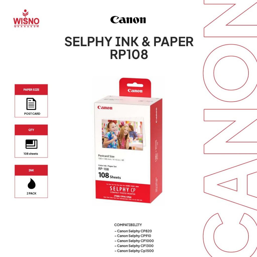 Jual Canon RP-108 Ink & Paper Set - Kertas Foto Selphy CP1000 CP1200 ...