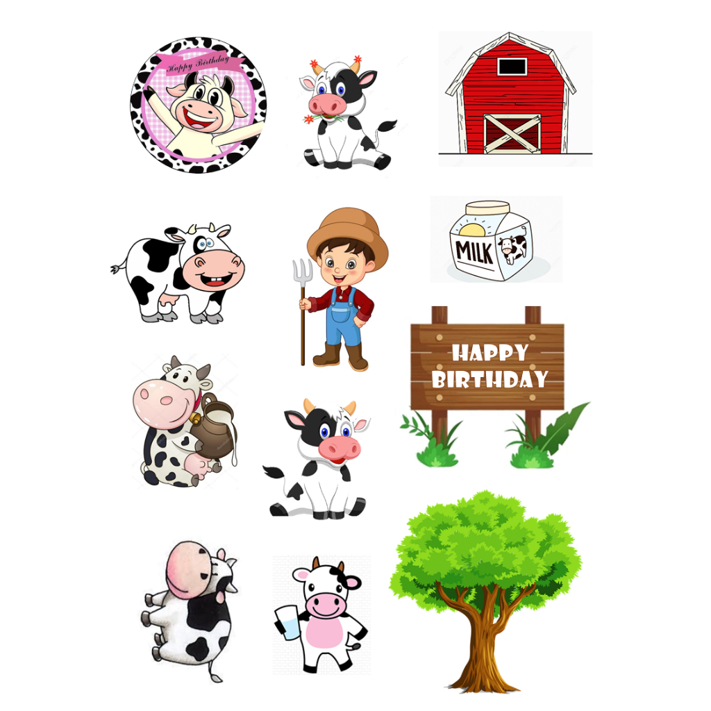 Jual Topper SAPI TERNAK | Topper Cake FARM SAPI COW Custom Nama ...