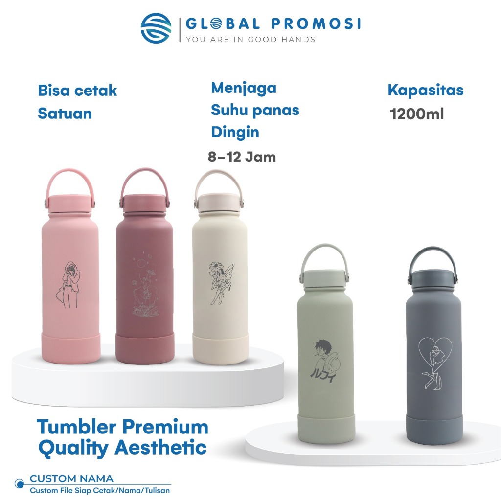 Jual Custom Tumbler Premium Quality Aesthetic Hook 1200ml Vacuum ...